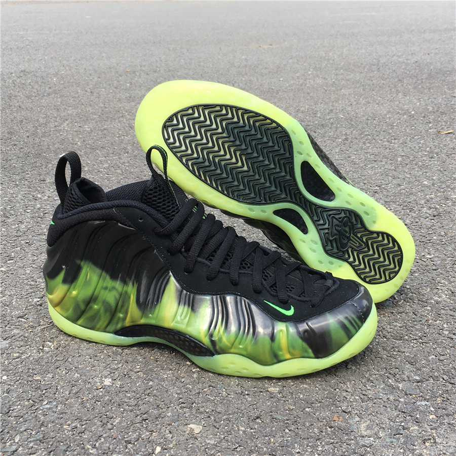 2019 Nike Air Foamposite Black Green Sole Shoes